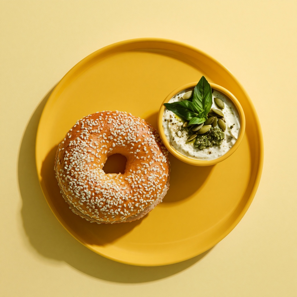 Bagel 🥯 + Pesto Sunflower 🌻 Schmear at Awakening in Inglewood