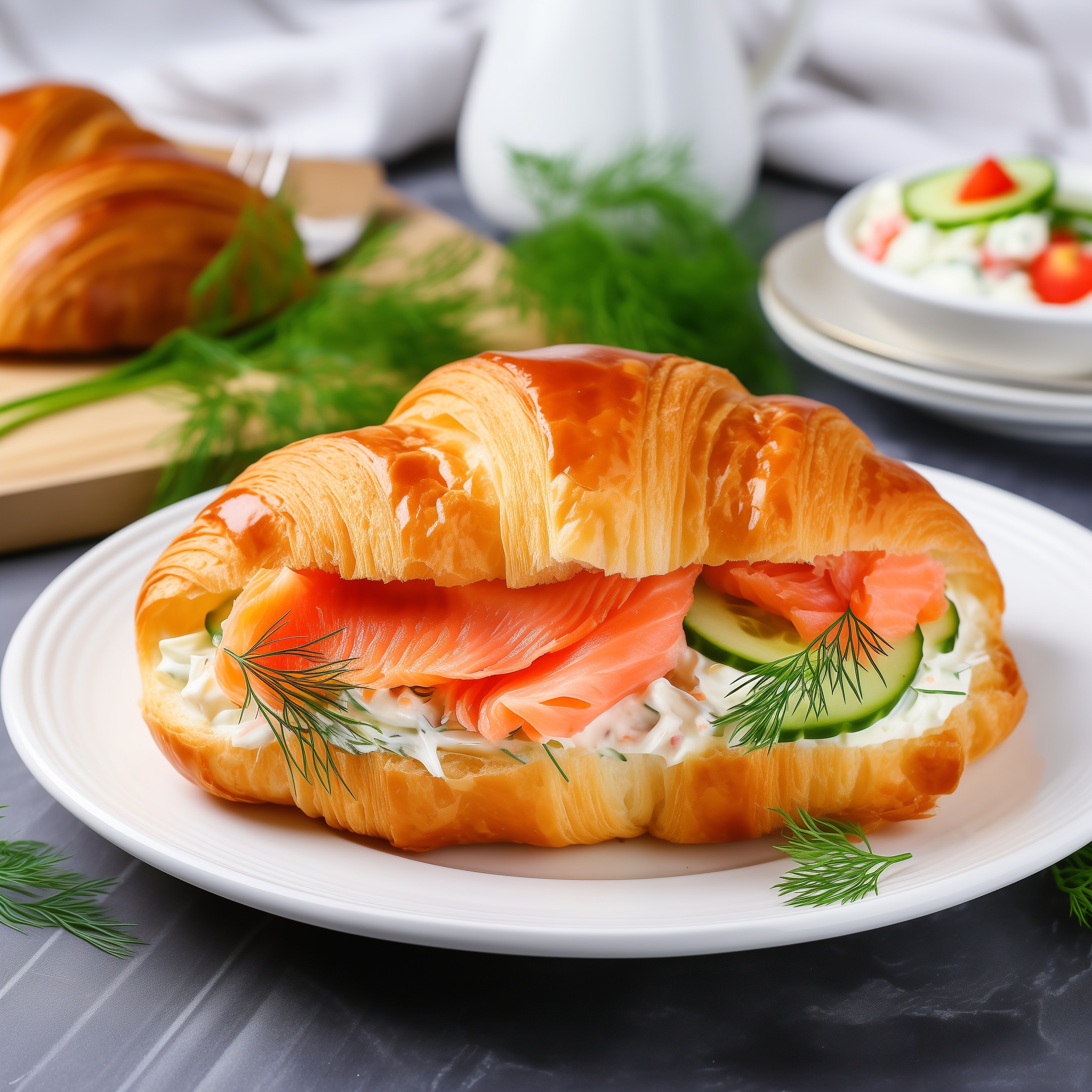 Salmon 🐟 & Cream Cheese Croissant 🥐