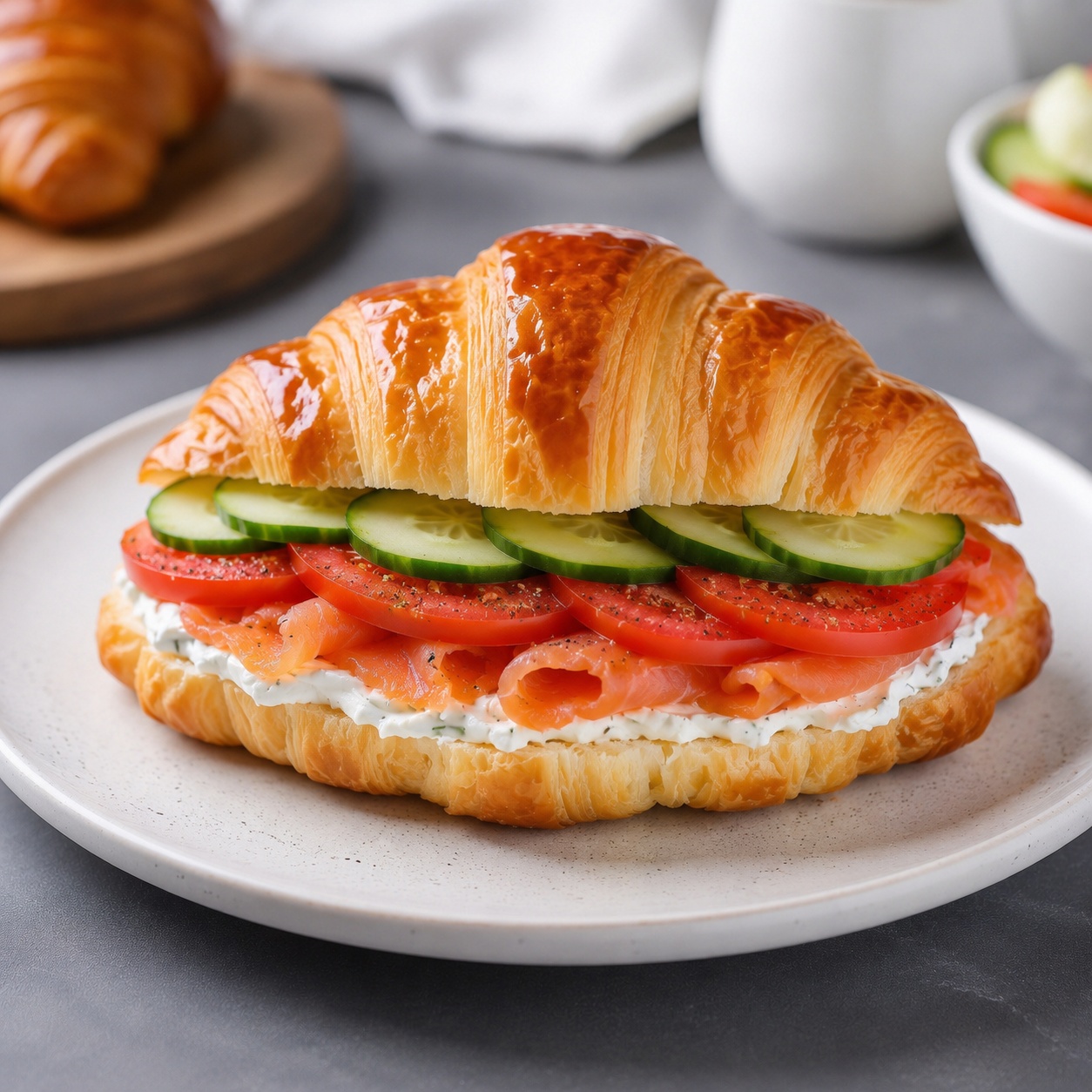 Smoked Salmon 🐟 & Cream Cheese Croissant 🥐