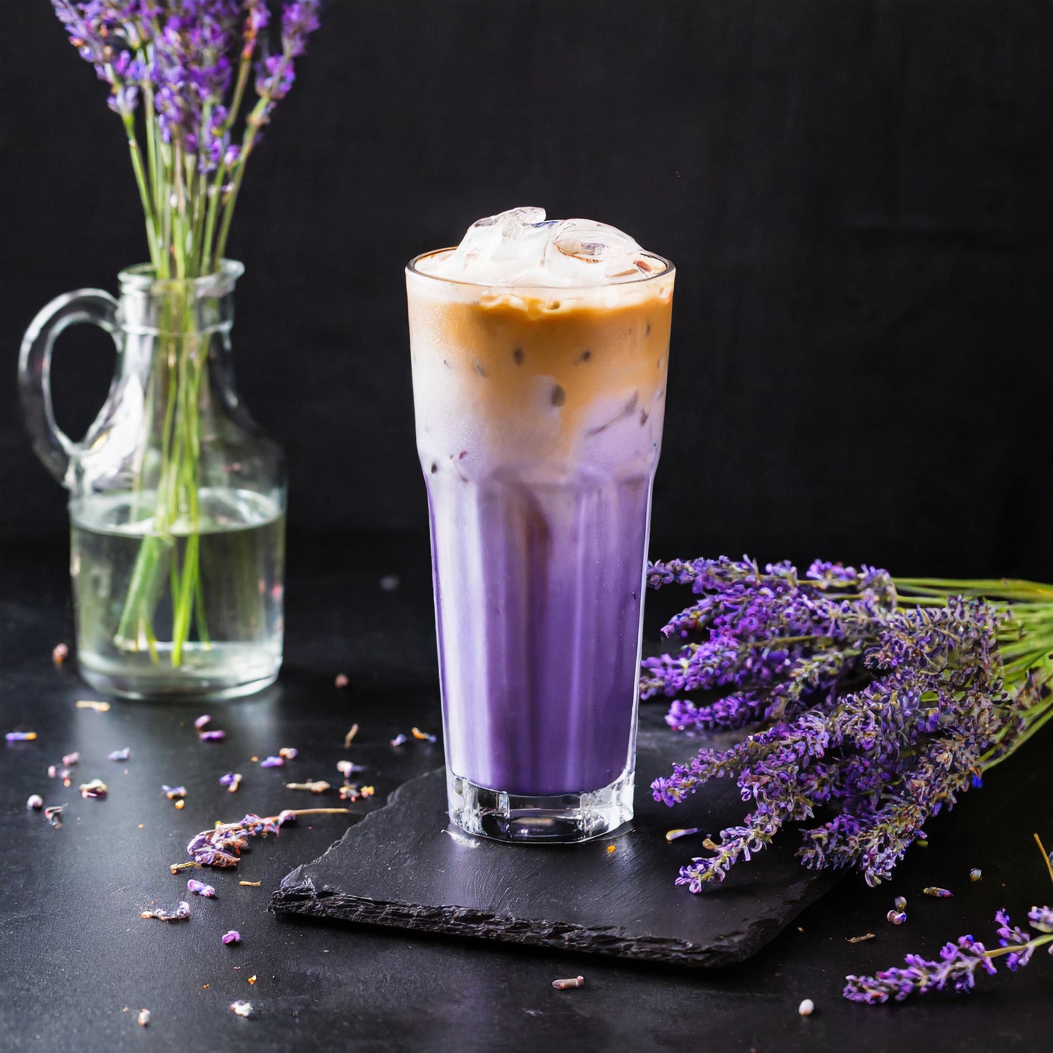 Dirty Iced Lavender Haze Latte