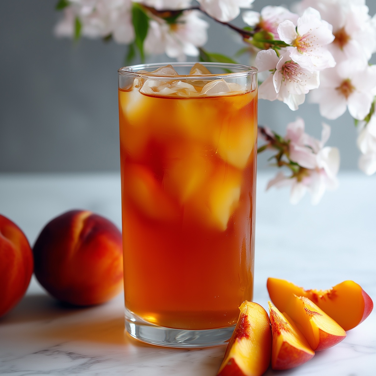 Organic Peach 🍑 Blossom Iced Tea, from the ✨🧊 Iced Tea & Lemonade 🍋✨ menu at Awakening in Inglewood