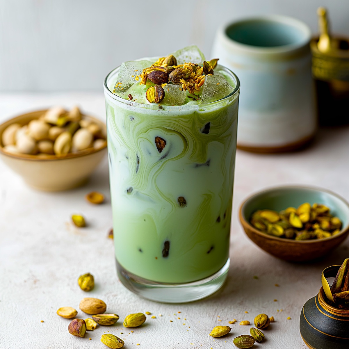 Pistachio Butter Latte, from the ☀️ Summer Treats ☀️ menu at Awakening in Inglewood