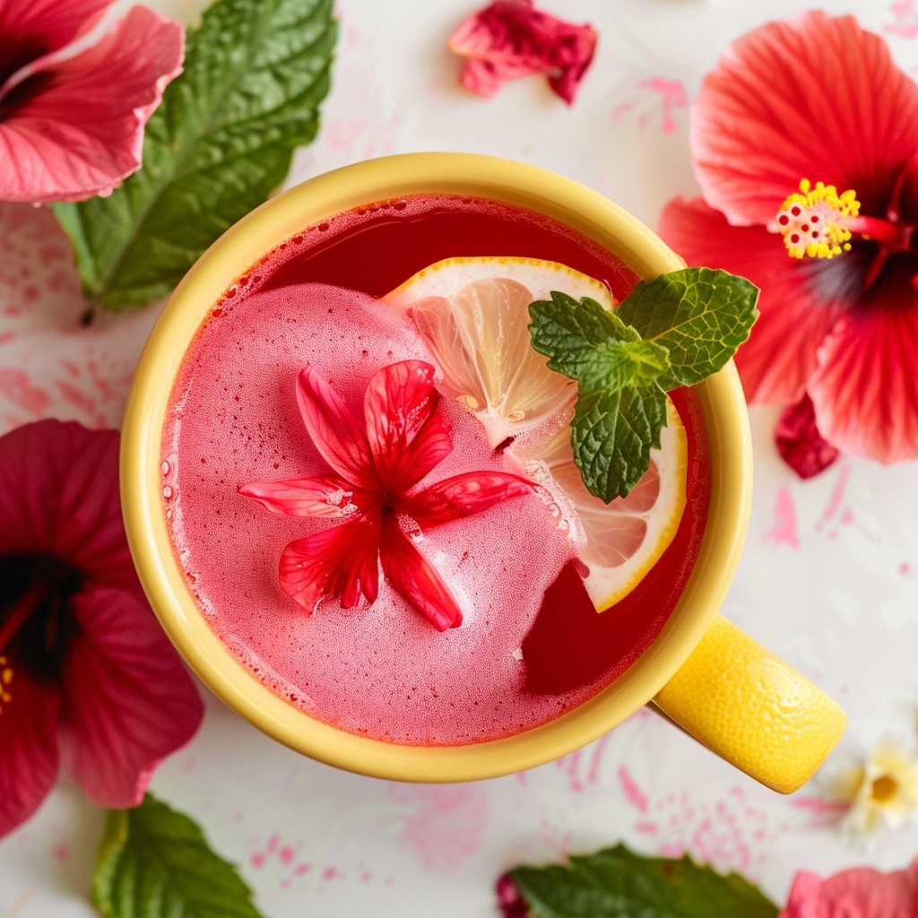 Halley's Hibiscus 🌺 Hot Tea, from the Hot Tea 🫖 menu at Awakening in Inglewood