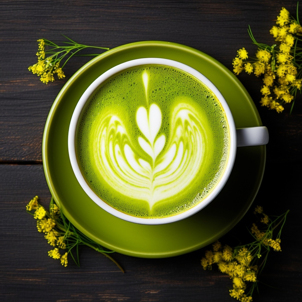 Hot Matcha Latte 🍵, from the Matcha 🍵 menu at Awakening in Inglewood